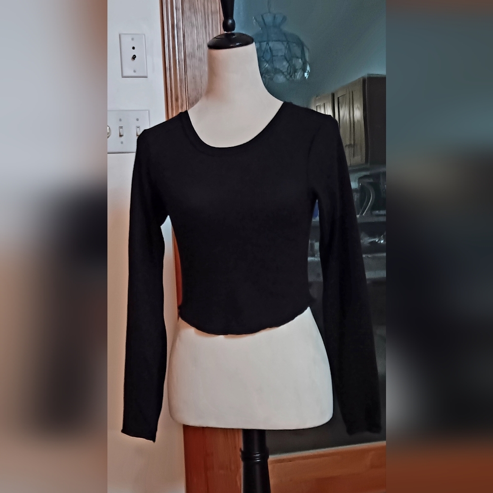 LNA Black Long Sleeve Top